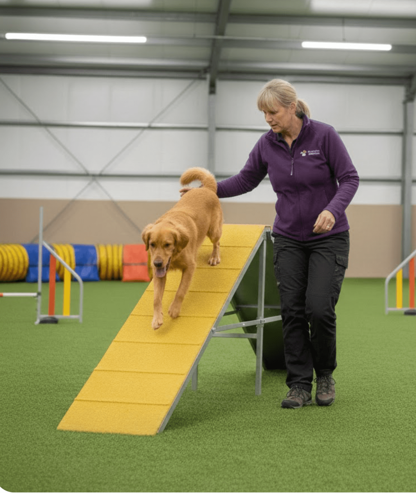 Karen Robertson training a service dog